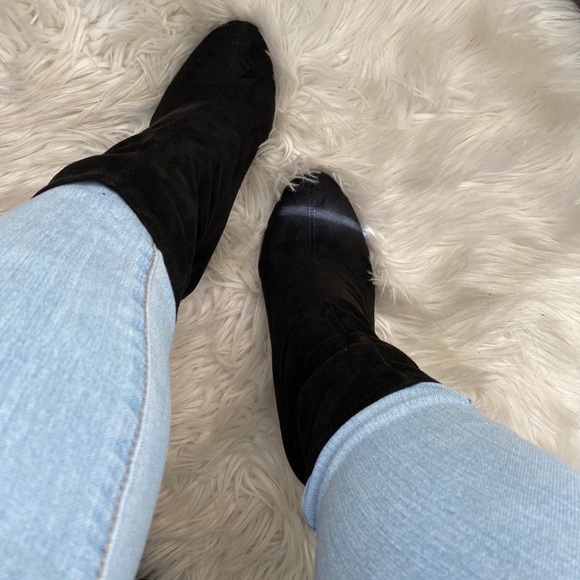 SOLD on Curtsy Black Suede Ankle Boots 👢 - Picture 6 of 8